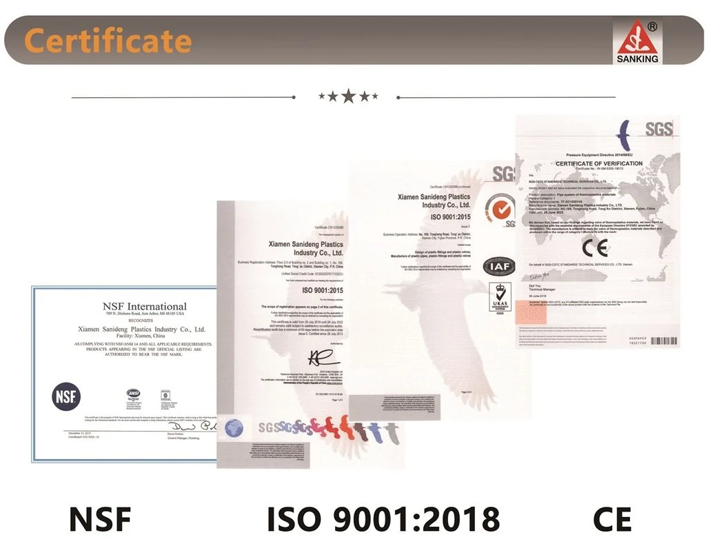 Electrical actuated CPVC butterfly valve CERTIFICATE Electrical actuated CPVC butterfly valve CERTIFICATE